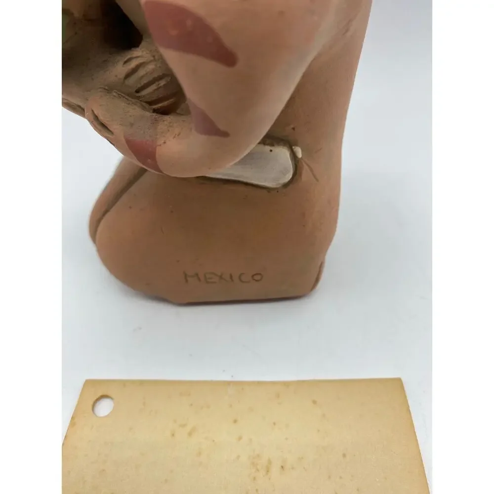 Vtg Pottery Nursing Mother Baby Statue Terracotta Mexico, Dos Manos‎